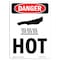 Signmission OSHA Danger Sign, Hot, 14in X 10in Rigid Plastic, 10" W, 14" H, Portrait, Hot OS-DS-P-1014-V-1357 - alternate 1